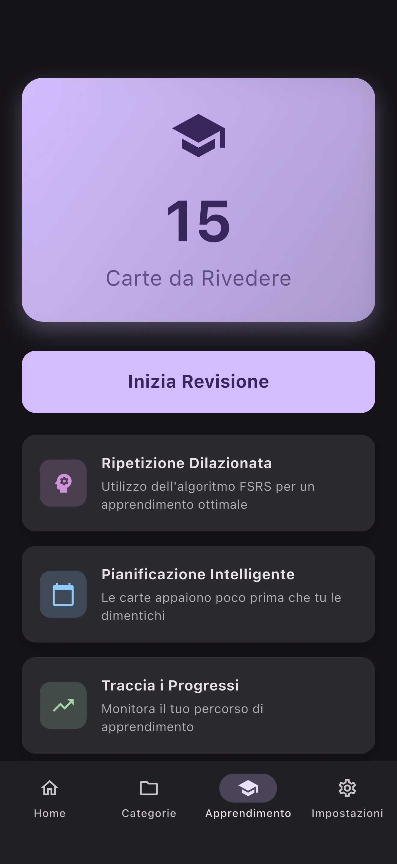 Inizia il ripasso