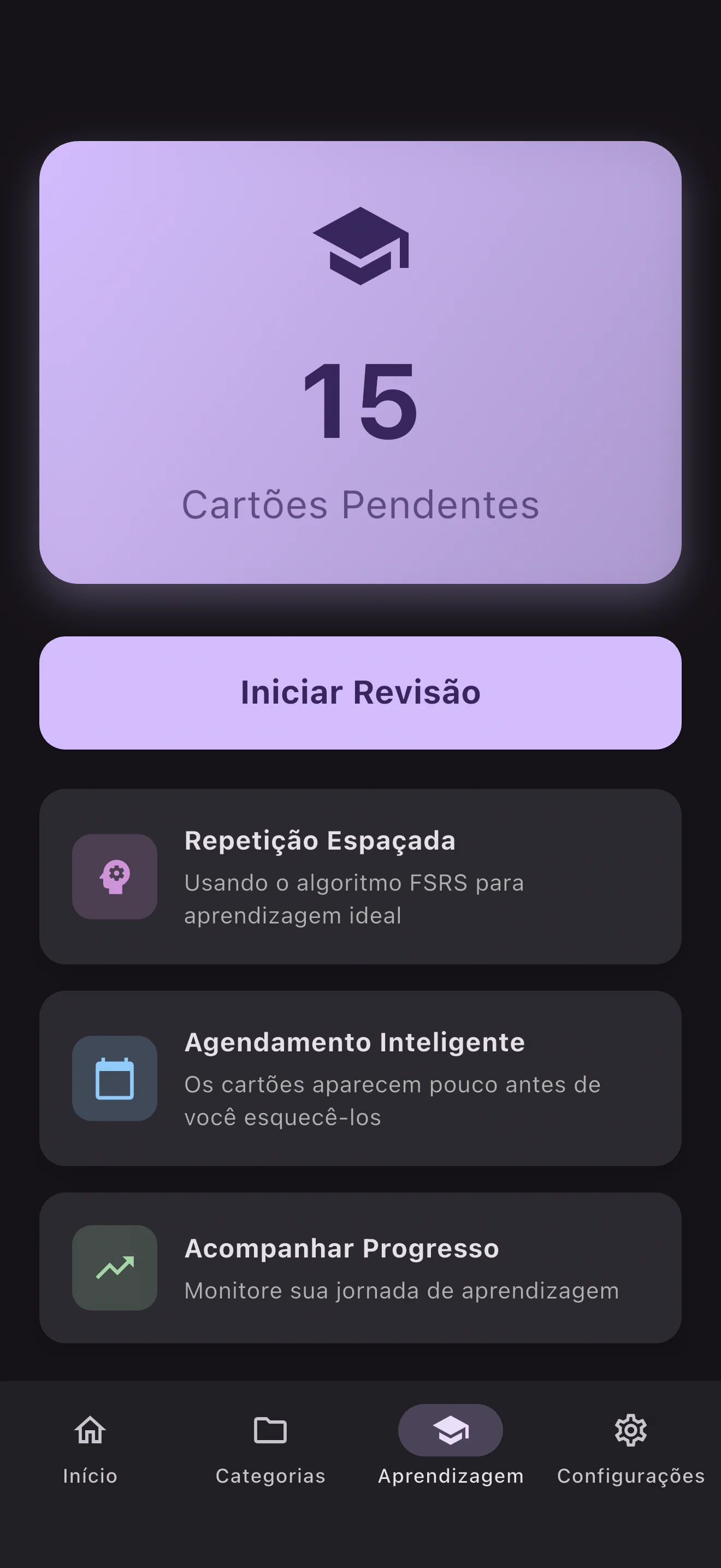 Inicie a revisão